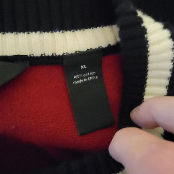 Men's Sean Jean 100% Cotton Sweater with Contrasting Cuffs and Hem. Size XL. - Picture 6 of 6